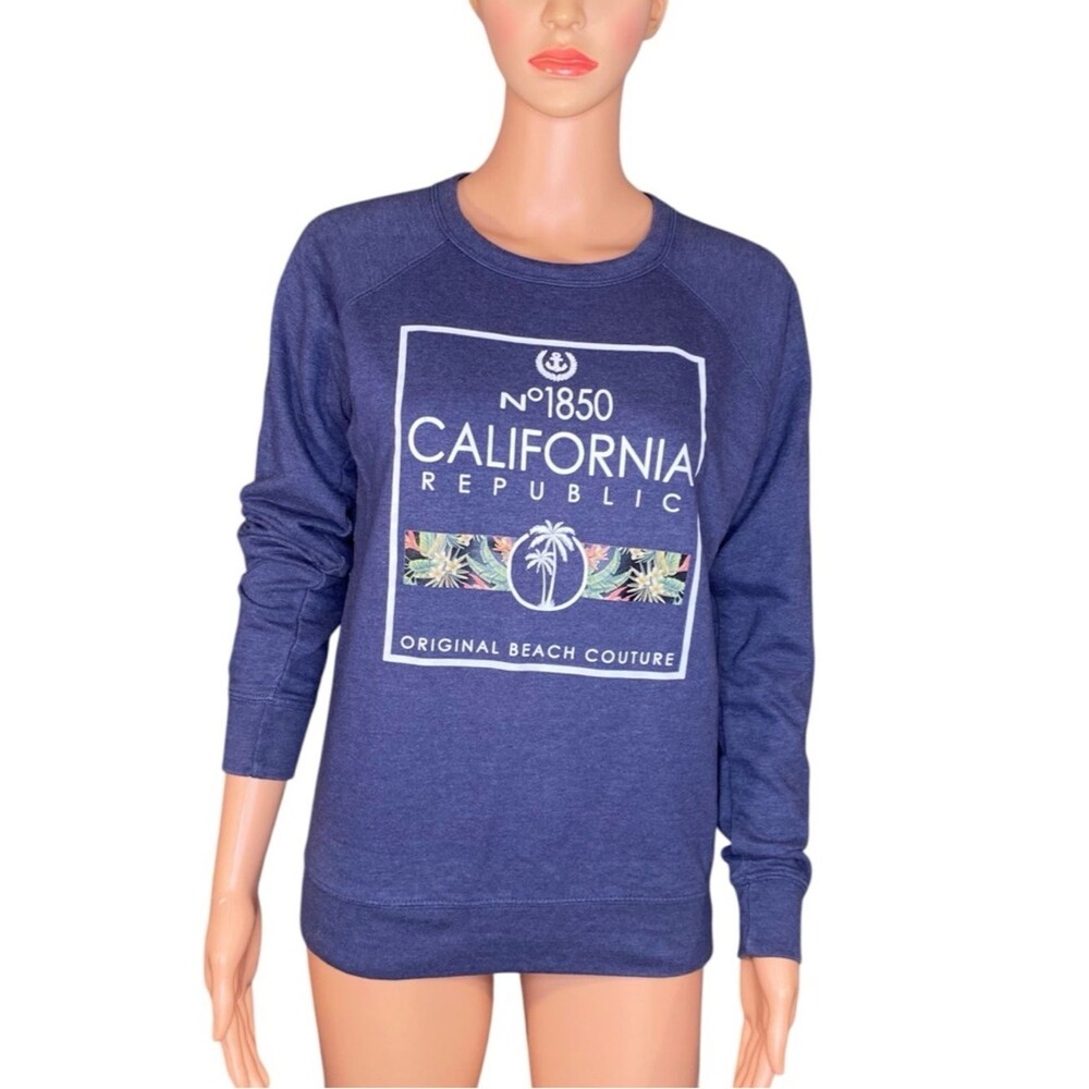 Delta Fleece Crewneck Sweatshirt California Republic Original Beach Couture XS